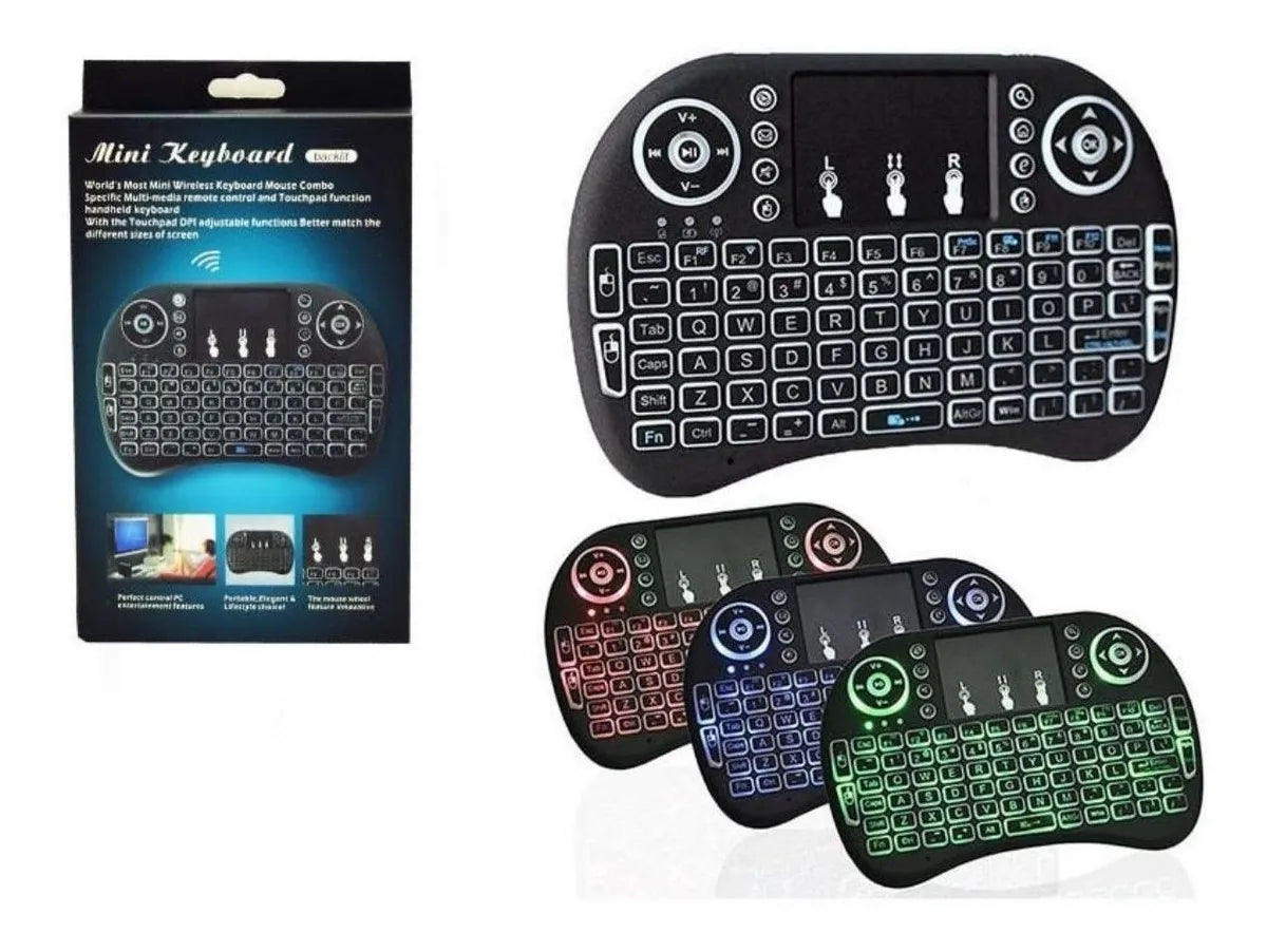 Mini Clavier Sans Fil Rechargeable Rétro-Éclairé – Compatible Smart TV, PC, Android Box
