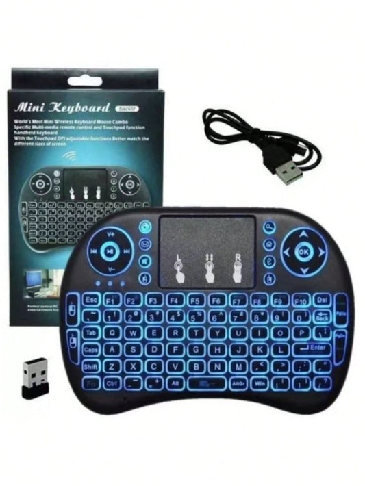 Mini Clavier Sans Fil Rechargeable Rétro-Éclairé – Compatible Smart TV, PC, Android Box