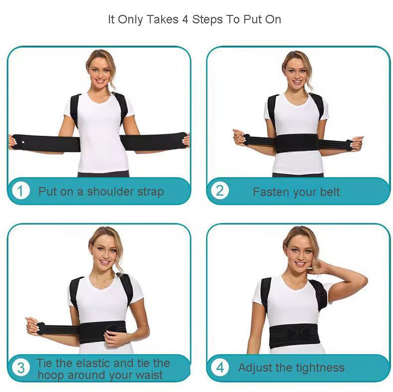 Correcteur de posture réglable – Soutien dos & épaules