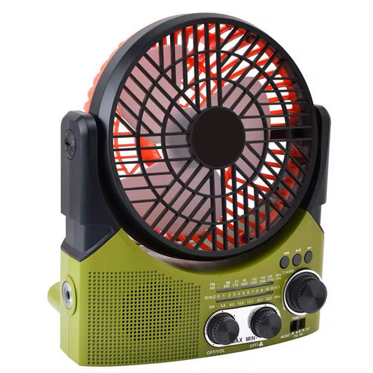 Ventilateur rechargeable avec radio FM & panneau solaire – Multifonction