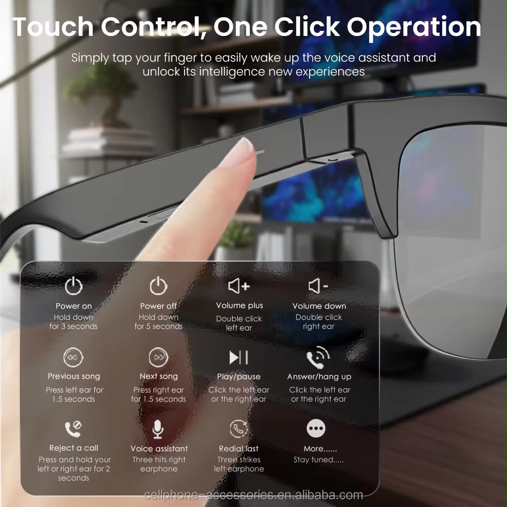 Lunettes Bluetooth Audio Sans Fil F-01 avec Haut-parleurs Intégrés