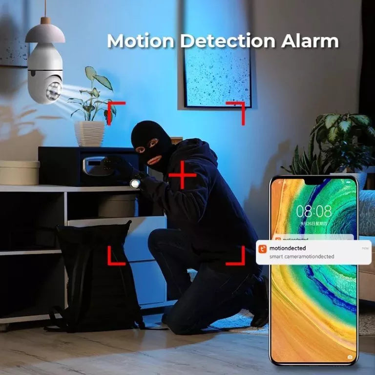 Caméra de Surveillance WiFi 360° – Vision Nocturne & Détection de Mouvement