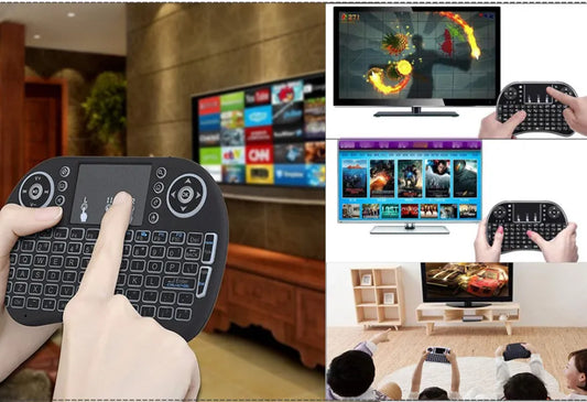 Mini Clavier Sans Fil Rechargeable Rétro-Éclairé – Compatible Smart TV, PC, Android Box